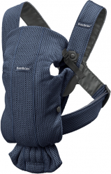 BabyBjorn - Marsupiu anatomic Mini cu multiple pozitii de purtare Navy Blue 3D Mesh 
