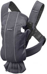 BabyBjorn - Marsupiu anatomic Mini cu pozitii multiple de purtare Anthracite 3D Mesh 