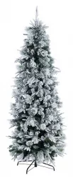 Brad slim artificial verde cu zapada Dresda 83x240 cm 