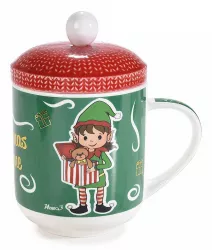 Cana Craciun Elf portelan 11.5x9x15 cm