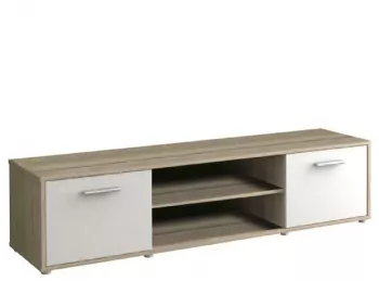 Comoda TV din mdf maro stejar sonoma alb Zuno 159x40x39 cm 