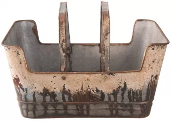 Cos decorativ din fier maro antichizat 45 cm x 28 cm x 23 h 