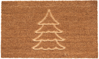 Covoras intrare casa fibre cocos cauciuc maro crem Brad 75x45x1 cm 