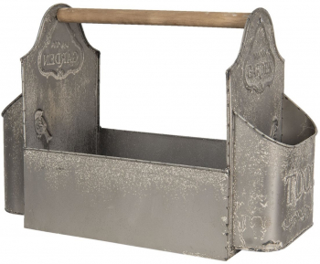 Cutie depozitare unelte de gradina din metal gri 50 cm x 26 cm x 23 h 