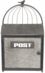 Cutie postala de perete din fier gri 29 cm x 12 cm x 48 h 