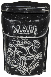 Cutie postala de perete din fier negru alb 22x7x33 cm 