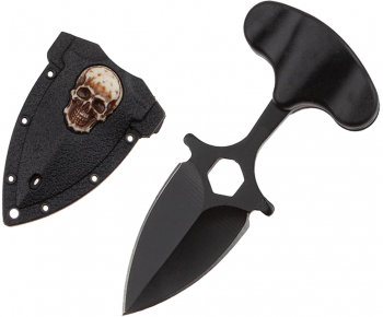 Cutit tactic de camping IdeallStore® Death Valley 8 cm negru teaca inclusa 