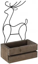 Decoratiune fier si lemn model Ren 23 cm x 13 cm x 10 / 40 h 