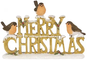 Decoratiune Merry Christimas din polirasina 21 cm x 4 cm x 13 h 