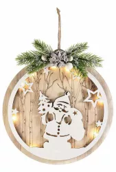 Decoratiune Mos Craciun cu led 28x30 cm 