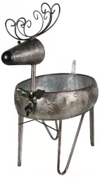 Figurina fier gri antichizat Ren 35 cm x 28 cm x 54 h 