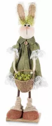 Figurina Iepuras Girl Paste din textil 11x7x37 cm 