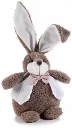 Figurina Iepuras Paste din textil alb maro 22x15x37 cm 