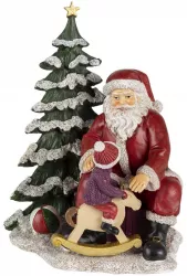 Figurina Mos Craciun si Copil din polirasina 16 cm x 13 cm x 22 cm 