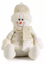 Figurina Om de Zapada din textil alb auriu19x15x43 cm 