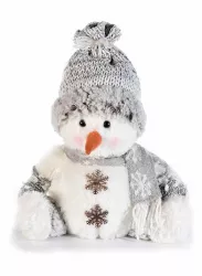Figurina Om de Zapada din textil alb gri 22x17x27 h 