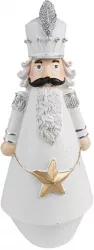 Figurina Spargatorul de Nuci polirasina alba 9x9x24 cm 