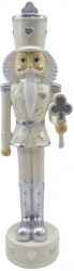 Figurina Spargatorul de Nuci polirasina argintie bej 9x9x35 cm 