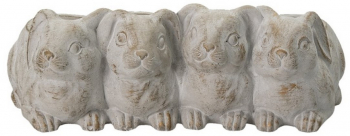 Ghiveci de flori din ceramica gri Iepurasi 33x19x11 cm 
