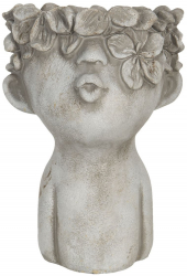 Ghiveci din ceramica gri 17 cm x 17 cm x 25 h 