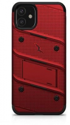 Husa Antisock Compatibila cu Apple iPhone 11 Pro Max + Folie Sticla - Zizo Bolt Armor Case Red/Black
