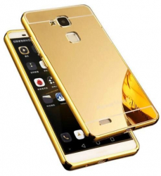 Husa Bumper Aluminiu Iberry Mirror Auriu Pentru Huawei Y3II 