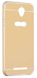 Husa Bumper Aluminiu Mirror Auriu Iberry Pentru Asus ZenFone GO 4 5 Inch ZC451TG 