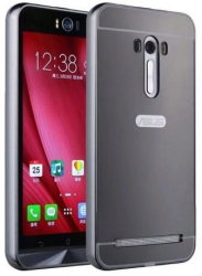 Husa Bumper Aluminiu Mirror Iberry Negru Pentru Asus Zenfone 2 Laser 5.0 ZE500KL 