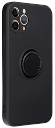 Husa Compatibila cu Apple iPhone 11 Pro - Forcell Silicone Ring Negru 