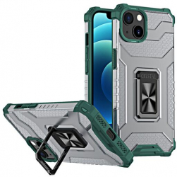 Husa Compatibila cu Apple iPhone 12 Crystal Ring Kickstand Verde 
