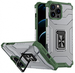 Husa Compatibila cu Apple iPhone 12 Pro Crystal Ring Kickstand Verde 