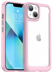 Husa Compatibila cu Apple iPhone 14 Plus iberry Space Rama Silicon Roz 