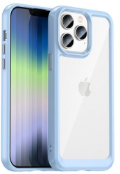 Husa Compatibila cu Apple iPhone 14 Pro iberry Space Rama Silicon Albastru 