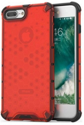 Husa Compatibila cu Apple iPhone 7 Plus iPhone 8 Plus - iberry HoneyComb Rosu 