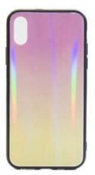 Husa Compatibila cu Apple Iphone XS Iphone X - Iberry Glass Roz/Galben
