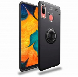 Husa Compatibila cu Samsung Galaxy A20 Samsung Galaxy A30 - iberry Ring Case Negru 