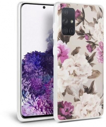 Husa Compatibila cu Samsung Galaxy A51 - Tech-Protect Floral Case Bej 