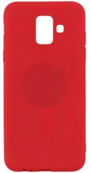 Husa Compatibila cu Samsung Galaxy A6 2018 - iberry Magnet Silicon Soft Rosu 