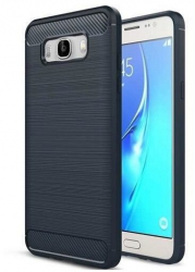 Husa Compatibila cu Samsung Galaxy J3 J310 2016 - iberry Carbon Albastru