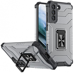 Husa Compatibila cu Samsung Galaxy S21 FE Crystal Ring Kickstand Negru 