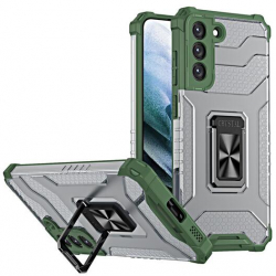 Husa Compatibila cu Samsung Galaxy S21 Plus Crystal Ring Kickstand Verde 