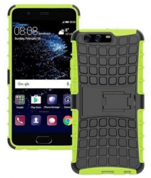 Husa Iberry Hybrid Panzer cu Suport Birou Verde Pentru Huawei P10 