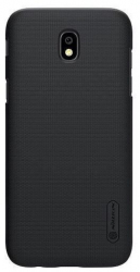 Husa Nillkin Super Frosted Shield Neagra + Folie Sticla Compatibila cu Samsung Galaxy J3 J330 2017 