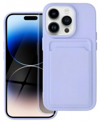 Husa Silicon Compatibila cu Apple iPhone 14 Pro Max Forcell Card Case Violet 