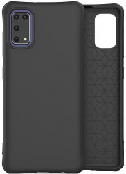 Husa Silicon Compatibila cu Samsung Galaxy A41 - iberry Color Soft Negru 