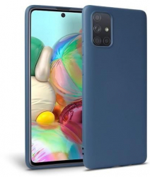 Husa Silicon Compatibila cu Samsung Galaxy A71 - Tech-Protect Icon Blue 
