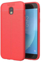 Husa Silicon Compatibila cu Samsung Galaxy J7 2017 / J730 iberry Litchi Flexible Rosu 