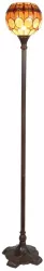 Lampadar cu baza din polirasina maro si abajur sticla Tiffany II Ø 36 cm x 175 h 