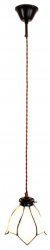 Lustra din fier maro si sticla alba Tiffany 18x115 cm 