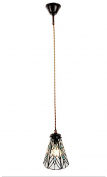 Lustra din fier maro si sticla Tiffany 25W 15x115 cm 